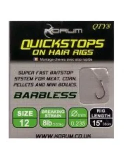 15" KORUM HAIR RIGS WITH QUICKSTOPS - SIZE 16 (10)