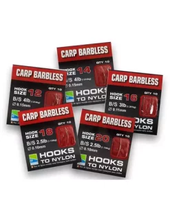 Preston BARBLESS CARP HOOKS TO NYLON