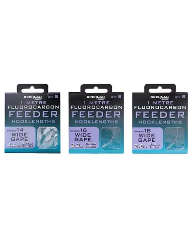 Drennan Fluorocarbon Feeder Hooklengths 3 Drennan Fluorocarbon Feeder Hooklengths