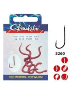 GAMAKATSU HOOK BKS-5260R RED WORM 45 CM