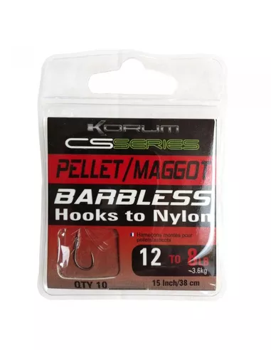 KORUM HOOKS TO NYLON POWER BAND - SHORT SIZE 16 (10) 3 KORUM HOOKS TO NYLON POWER BAND - SHORT SIZE 16 (10)