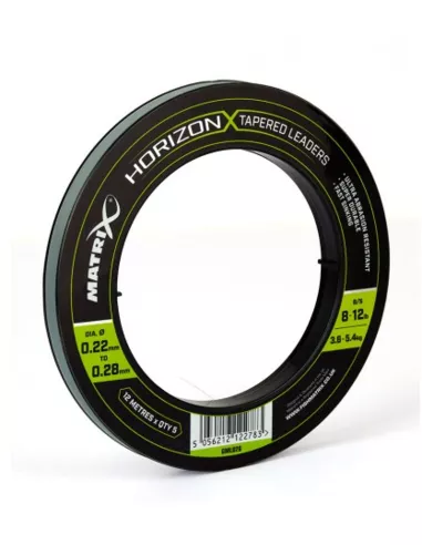 Matrix Horizon X Tapered Shock Leader - 8lb / 12lb (12m) X5 3 Matrix Horizon X Tapered Shock Leader - 8lb / 12lb (12m) X5