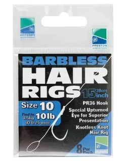 PRESTON BARBLESS HAIR RIGS SHORT SIZE 16 (10)