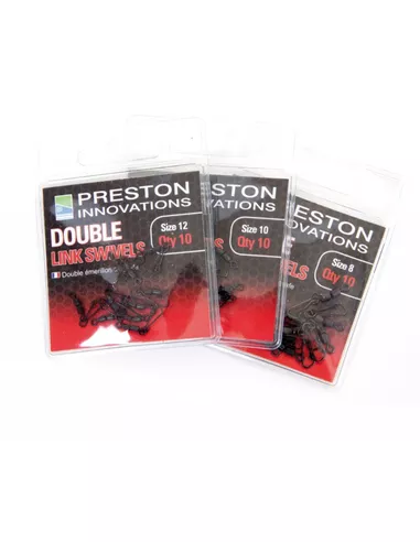 PRESTON DOUBLE LINK SWIVELS - SIZE 12 (10) 3 PRESTON DOUBLE LINK SWIVELS - SIZE 12 (10)