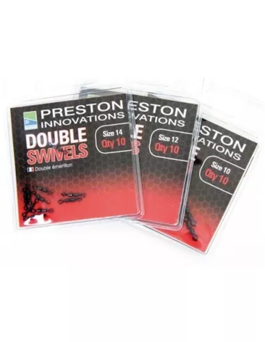 PRESTON DOUBLE SWIVELS - SIZE 10 (10) 3 PRESTON DOUBLE SWIVELS - SIZE 10 (10)