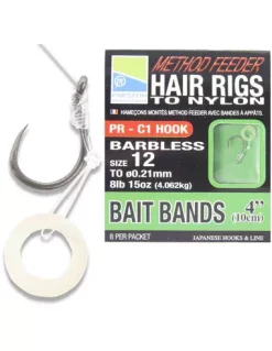 PRESTON METHOD FEEDER HAIR RIGS WITH BAIT BANDS-SIZE 16 (10)